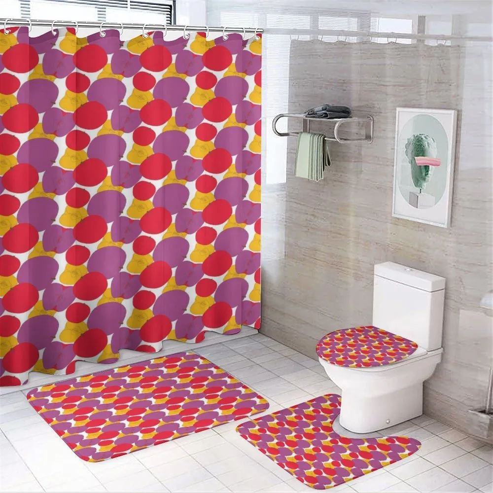 Colorful Drawing of Fruit — 4-Piece Bathroom Set preview