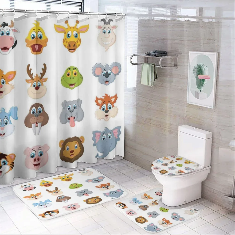 Comic Koala Fox Faces — 4-Piece Bathroom Set preview