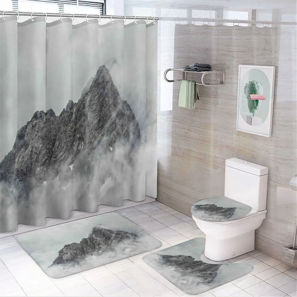 Foggy Mountain Peak — 4-Piece Bathroom Set preview