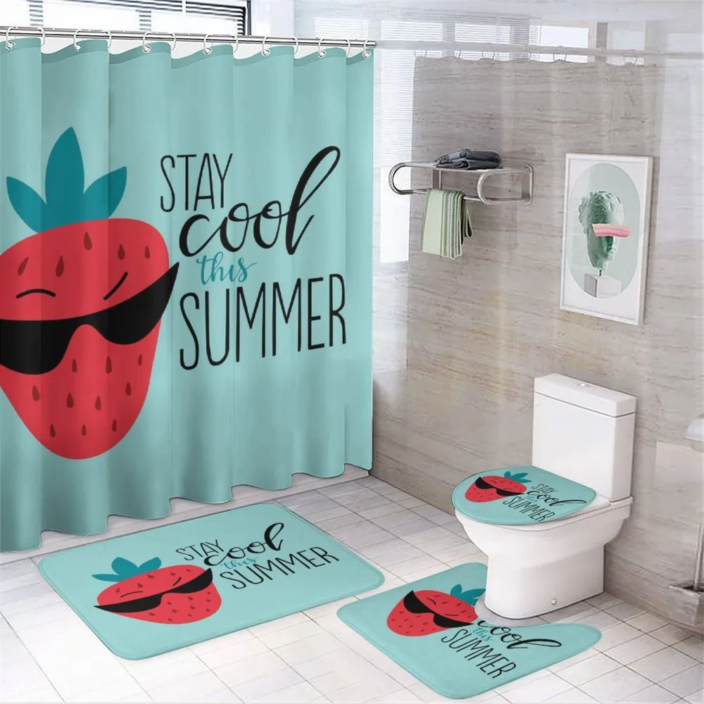 Funny Strawberry Summer — 4-Piece Bathroom Set preview