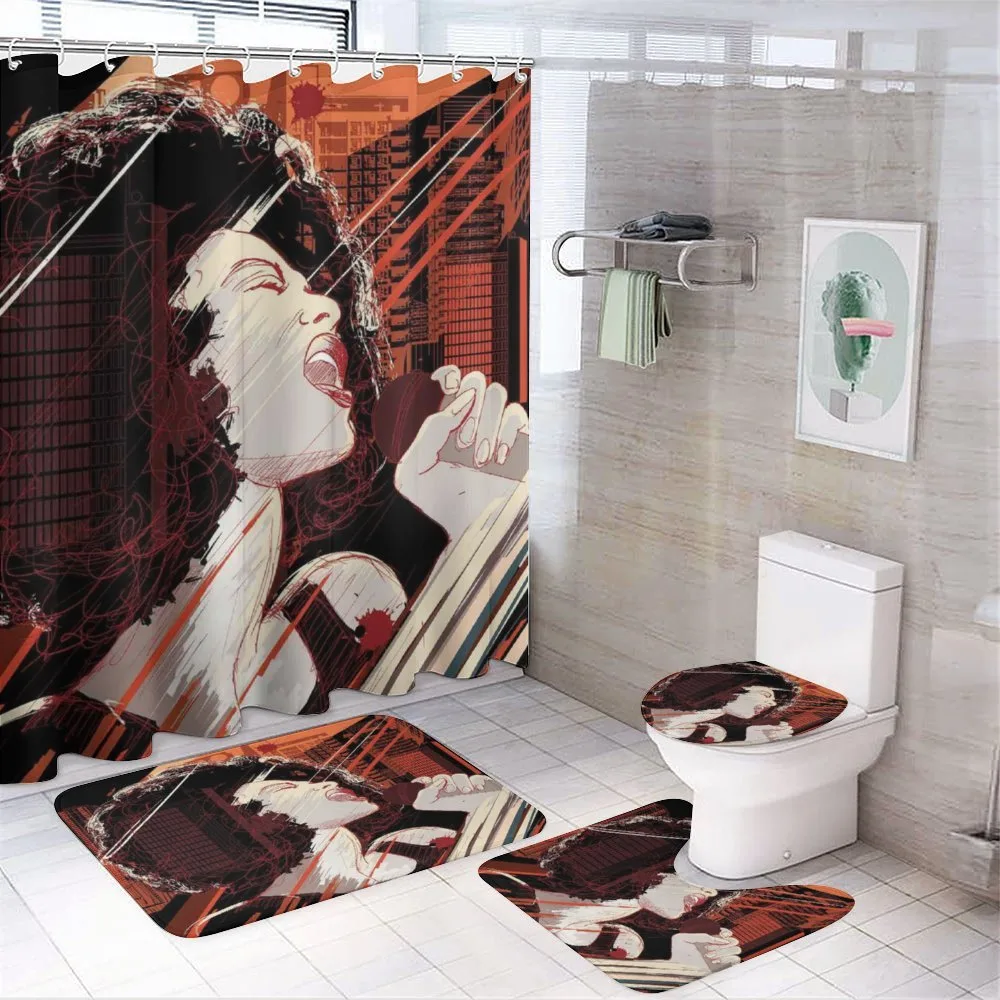 Musical Jazz Singer Woman 4-Piece Bathroom Set product video