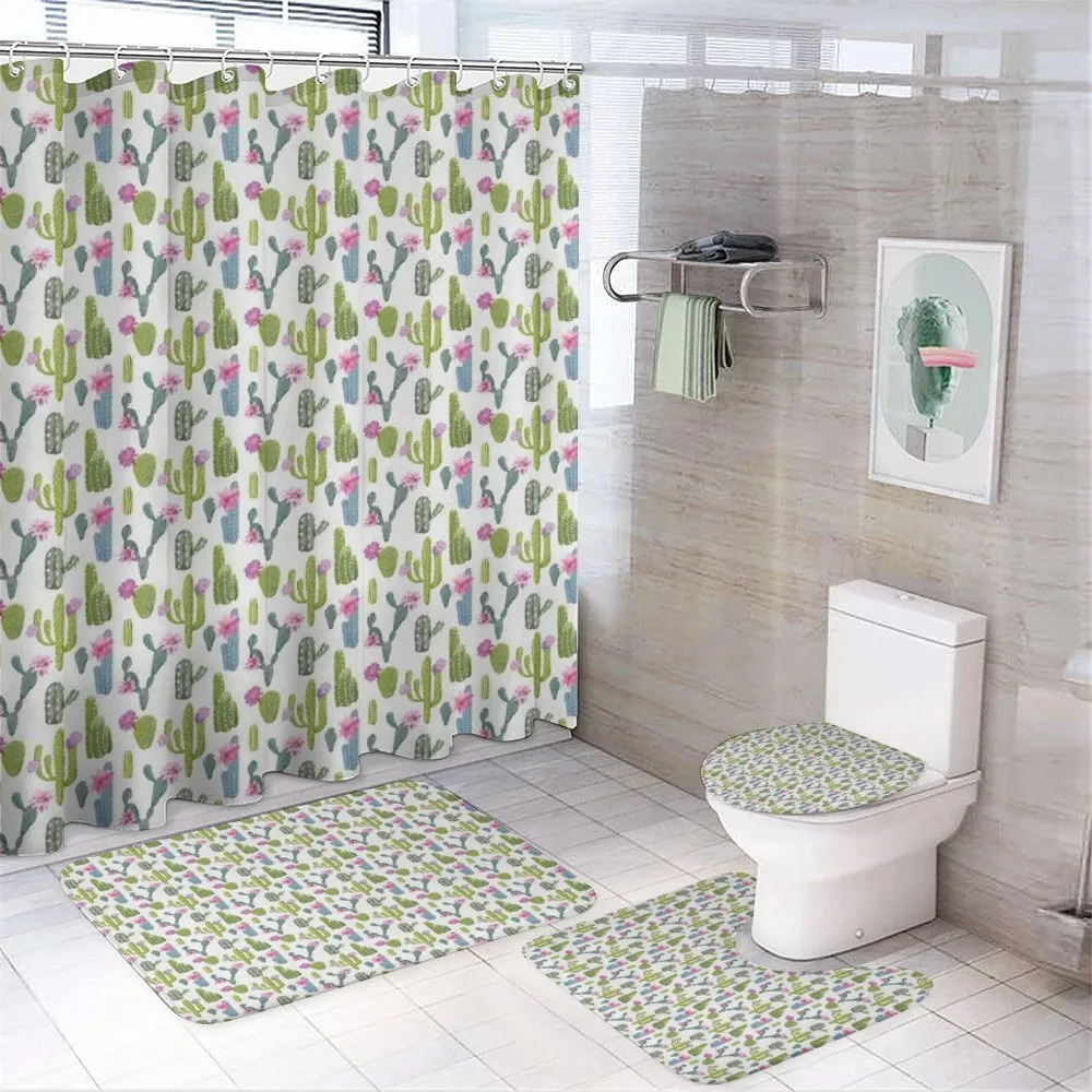 Saguaro Plant Floral — 4-Piece Bathroom Set preview