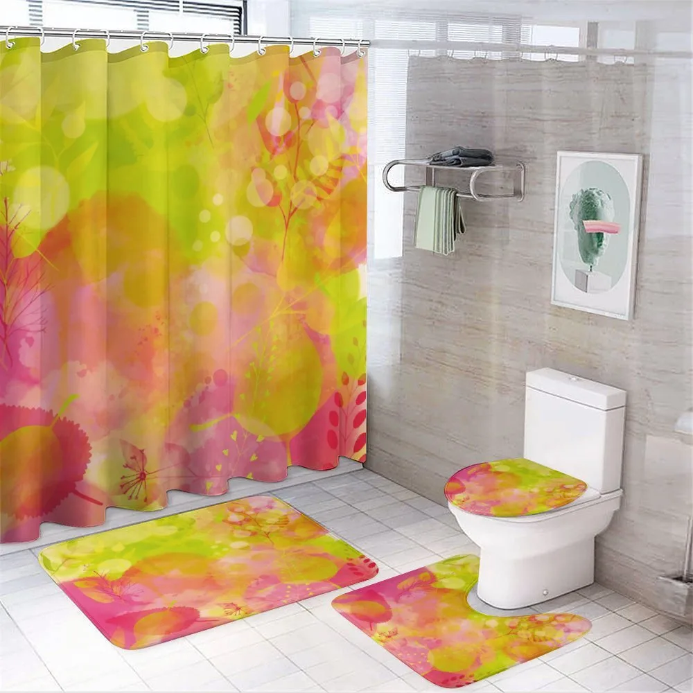 Spring Yard Watercolors — 4-Piece Bathroom Set preview