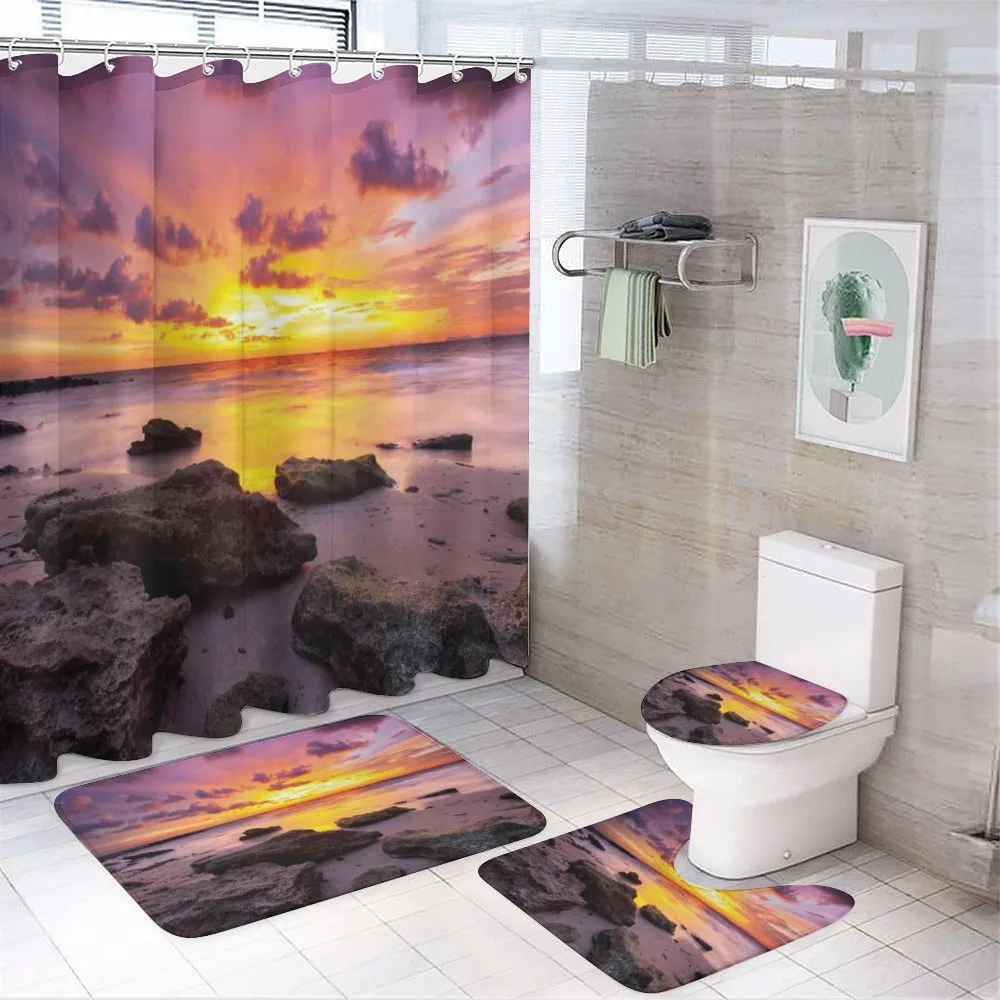 Sunset Idyllic Beach — 4-Piece Bathroom Set preview
