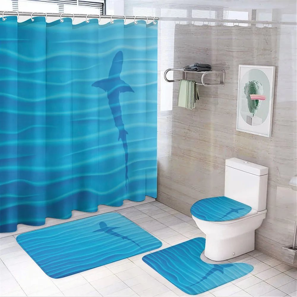 Wild Shark in Ocean — 4-Piece Bathroom Set preview