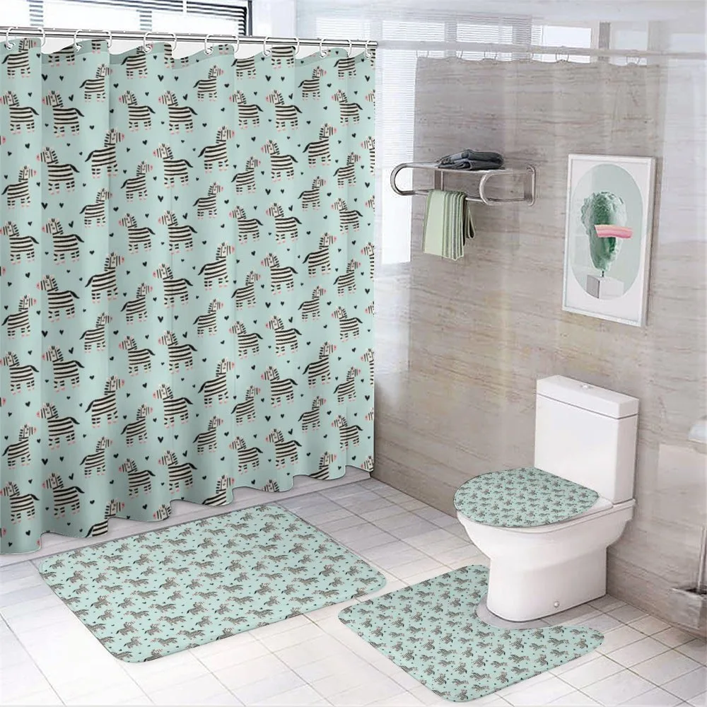 Animal and Tiny Hearts — 4-Piece Bathroom Set preview