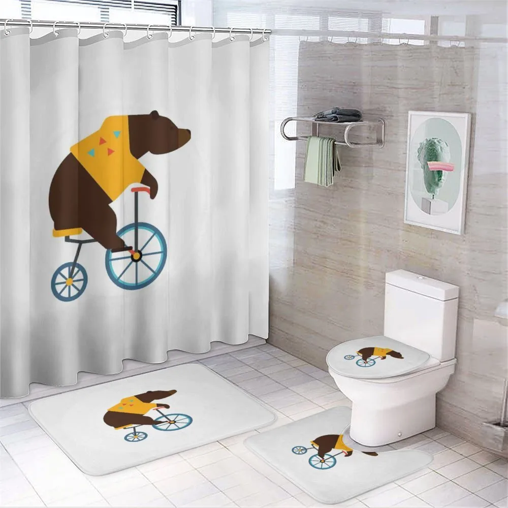 Bear Bicycle Circus — 4-Piece Bathroom Set preview