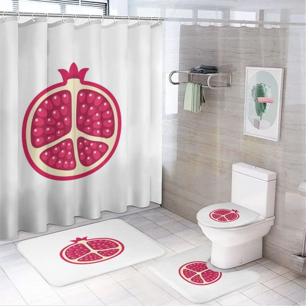 Cartoon Pomegranate Seeds — 4-Piece Bathroom Set preview
