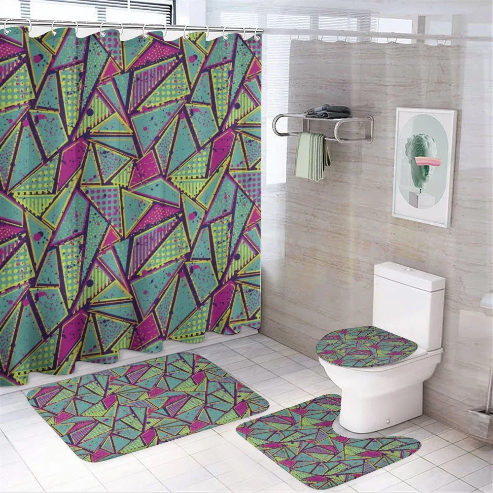Dots Stripes Composition — 4-Piece Bathroom Set preview