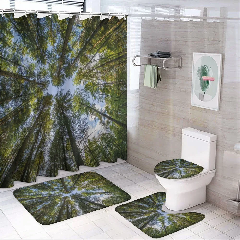 Jungle Moss Forest Trees — 4-Piece Bathroom Set preview