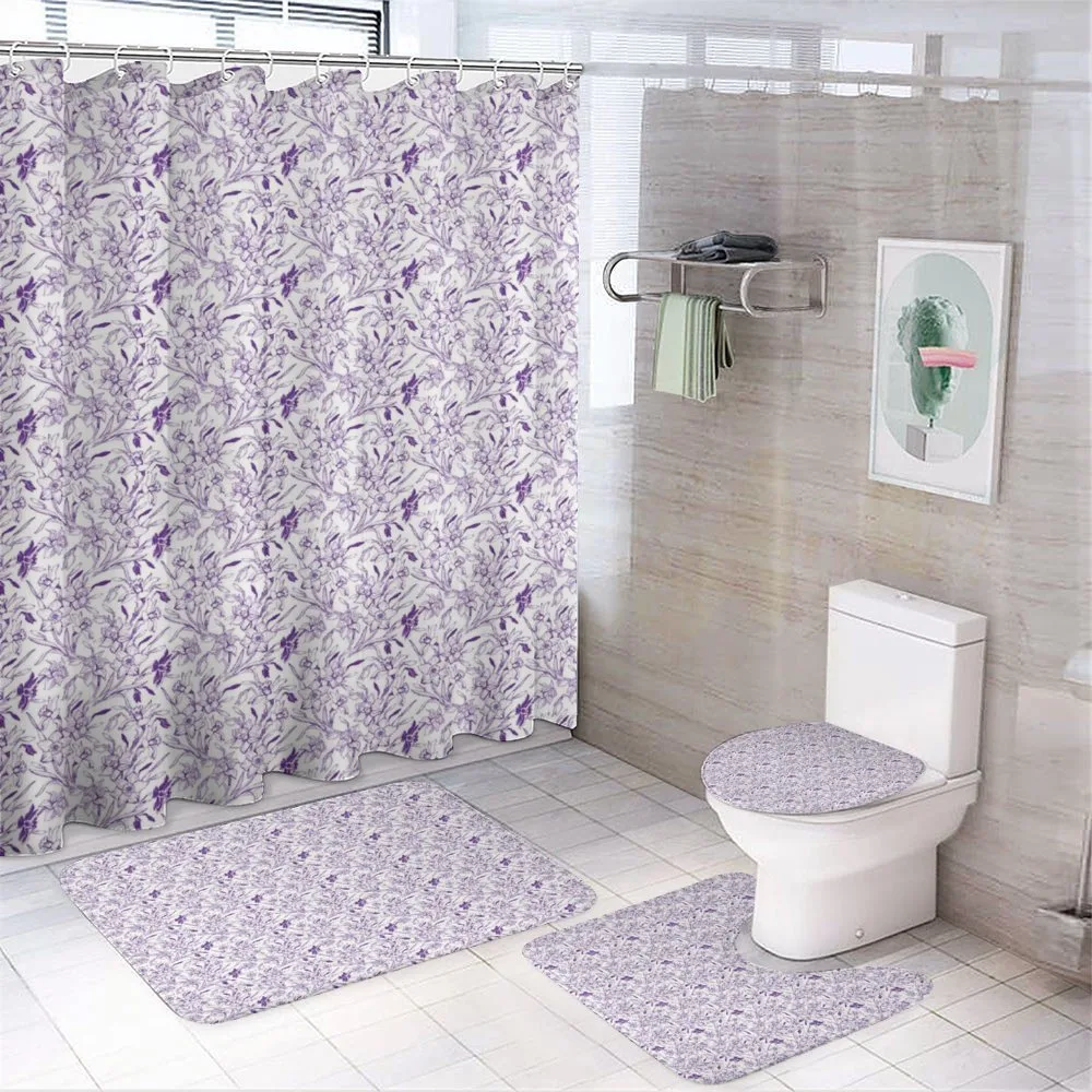 Monochrome Sketch Look Art 4-Piece Bathroom Set product video