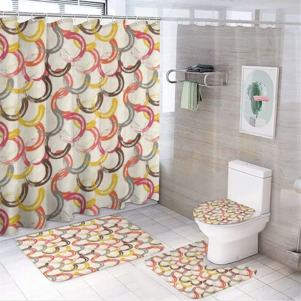 Old Circle Brushstrokes — 4-Piece Bathroom Set preview