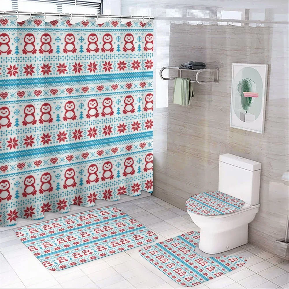 Penguins with Hearts — 4-Piece Bathroom Set preview