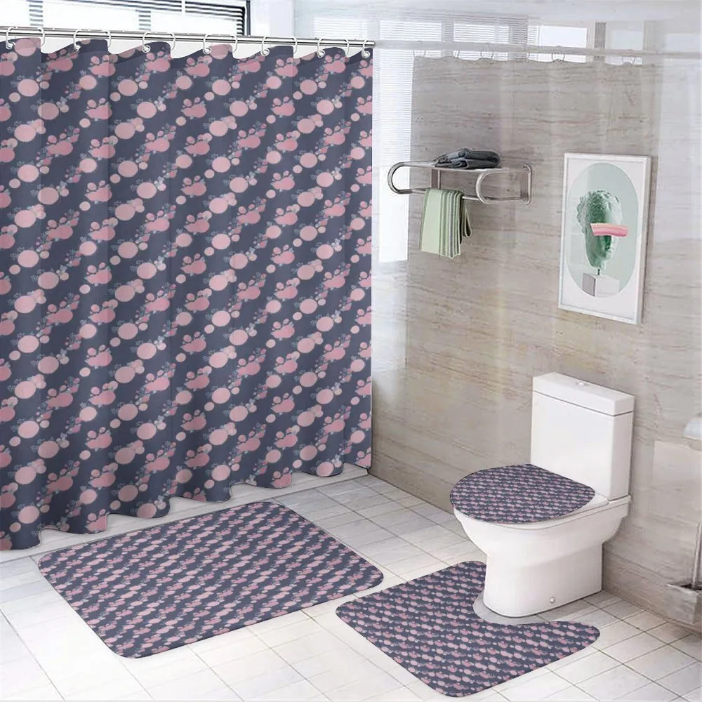 Pink Asters Romantic — 4-Piece Bathroom Set preview