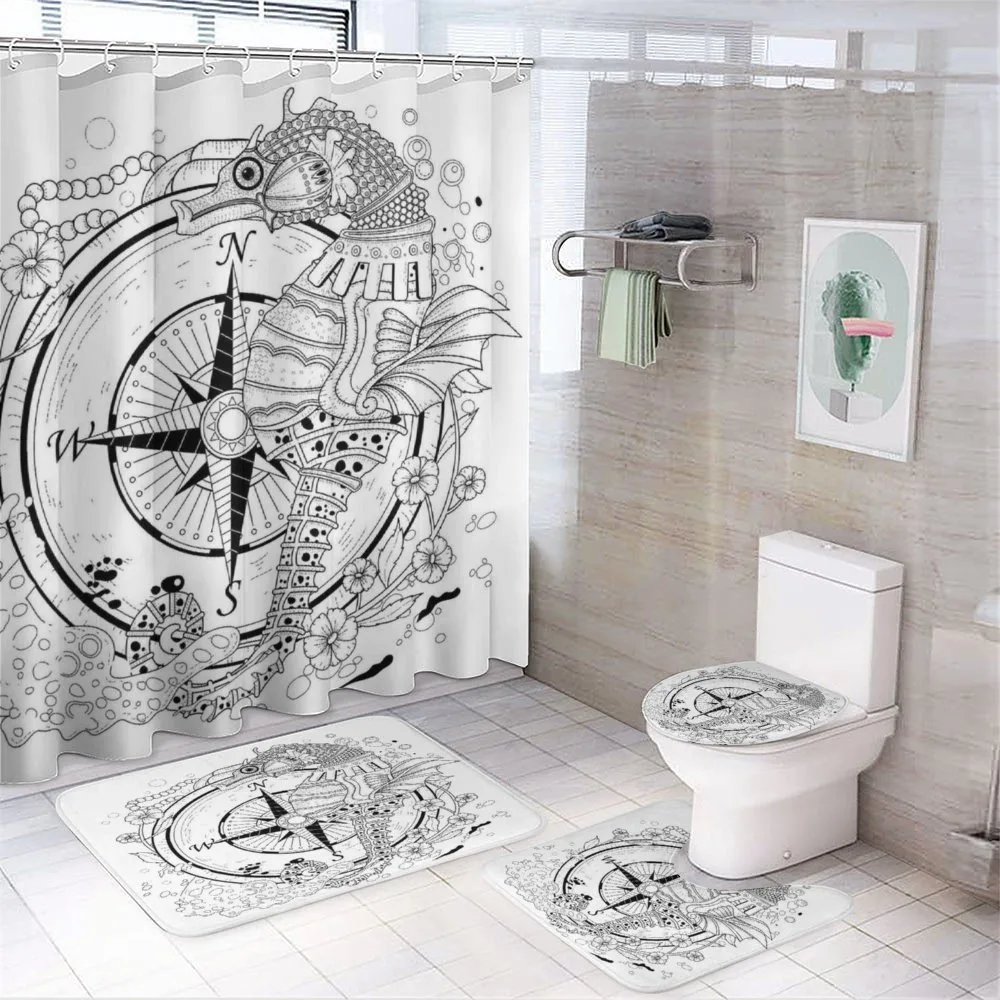 Seahorse Compass — 4-Piece Bathroom Set preview