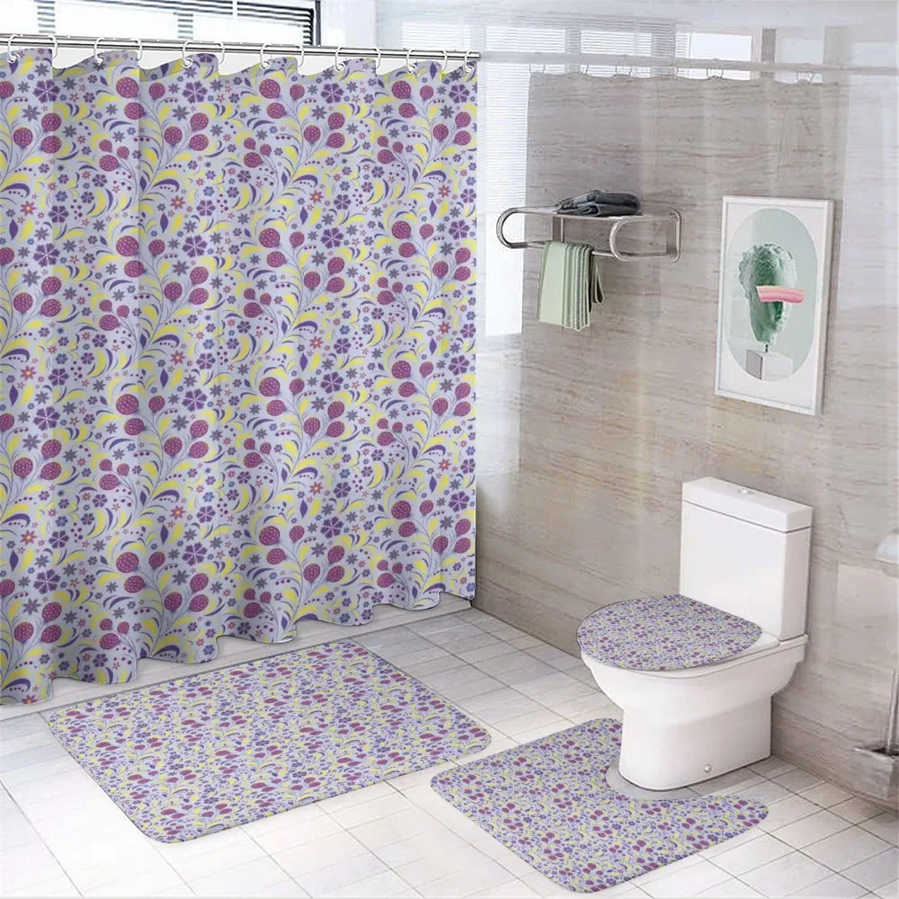 Abstract Spring Botany Art — 4-Piece Bathroom Set preview