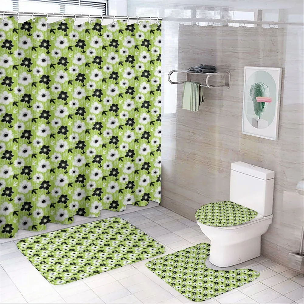 Birds Stripes and Flowers — 4-Piece Bathroom Set preview