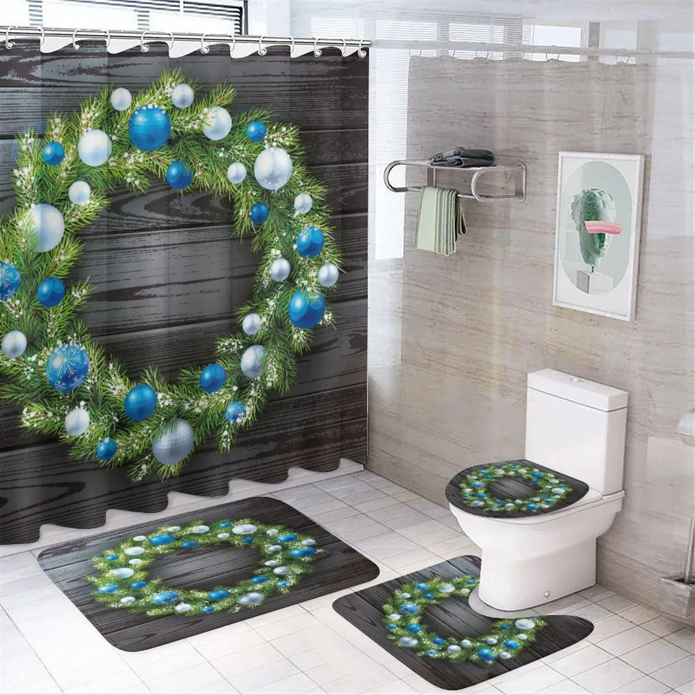 Blue Tone Balls Garland 4-Piece Bathroom Set product video