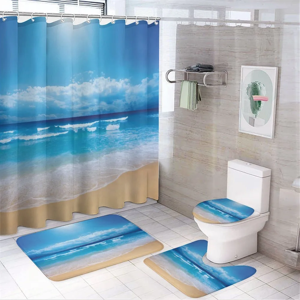 Cloudy Sky in Sea Summer — 4-Piece Bathroom Set preview