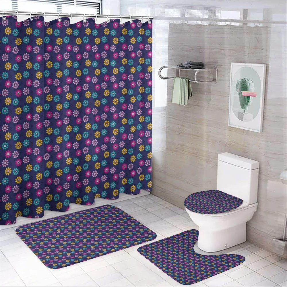 Colorful Flowers Love 4-Piece Bathroom Set product video