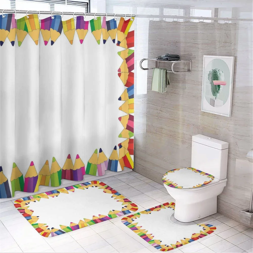 Colorful Pencils 4-Piece Bathroom Set product video
