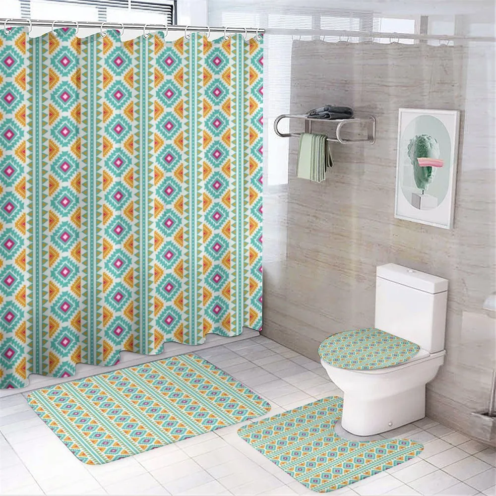 Colorful Theme Motif — 4-Piece Bathroom Set preview