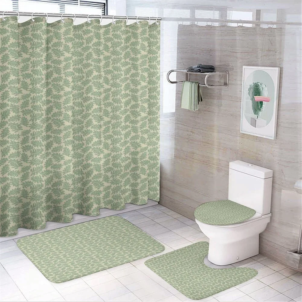 Exotic Foliage on Beige Color — 4-Piece Bathroom Set preview