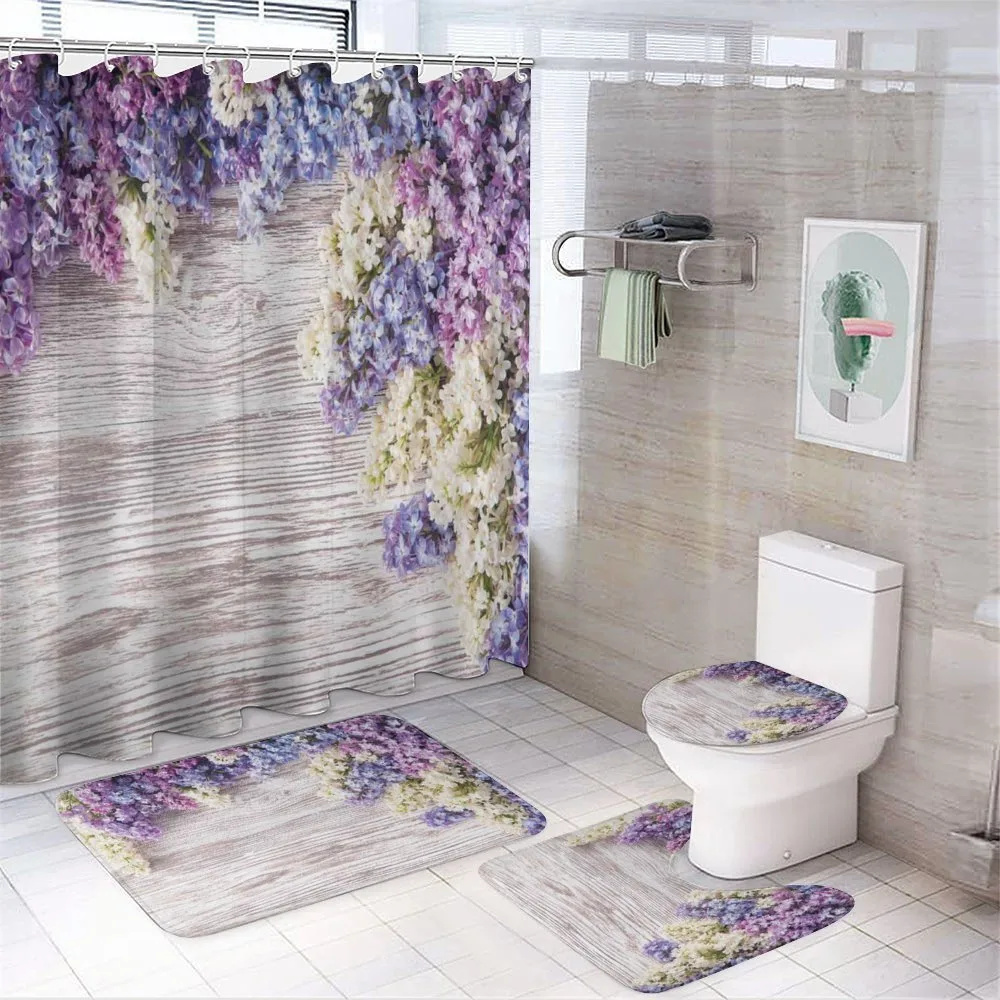 Lilac Flowers Bouquet — 4-Piece Bathroom Set preview