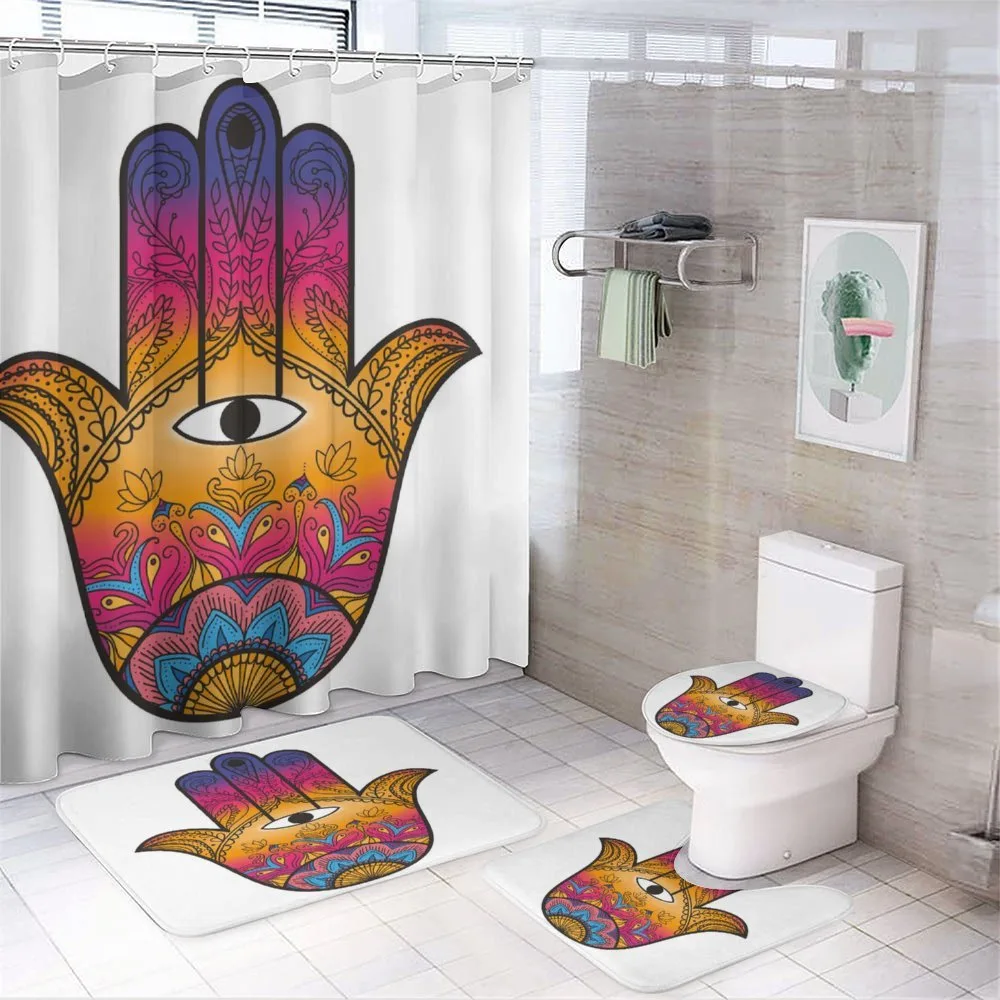 Mystical Colorful Lotus — 4-Piece Bathroom Set preview