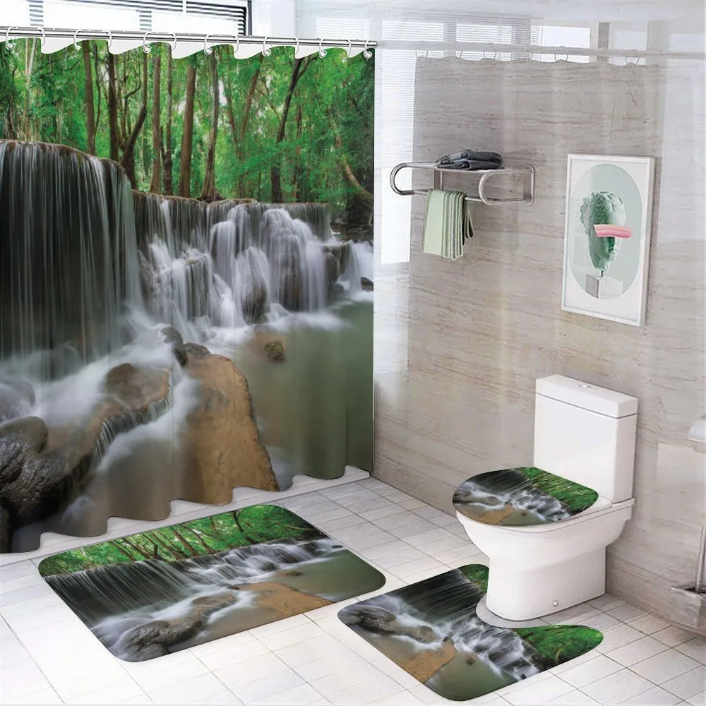 Tropical Forest Scenery — 4-Piece Bathroom Set preview