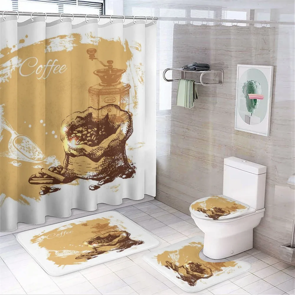 Antique Mill Sketch Art — 4-Piece Bathroom Set preview