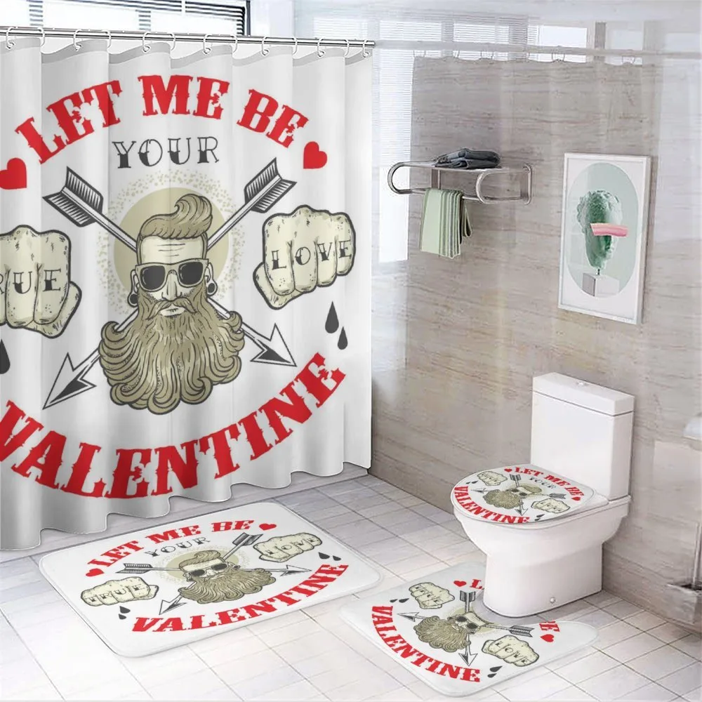 Beard Man Portrait Romantic — 4-Piece Bathroom Set preview