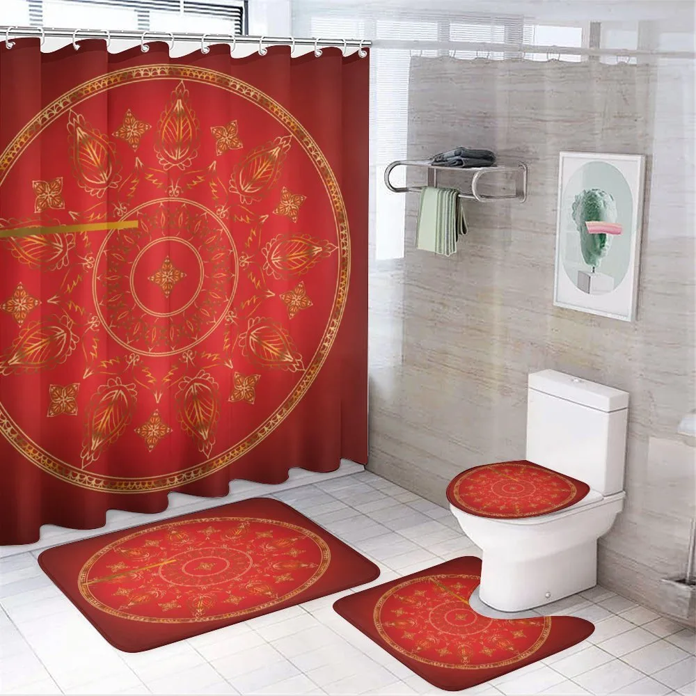Blunt Detail Circle Pattern — 4-Piece Bathroom Set preview