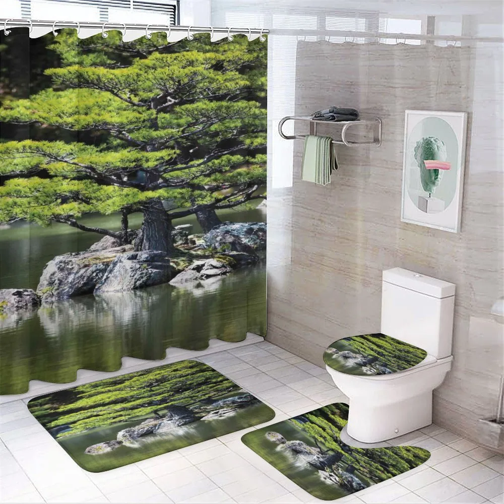 Pine Tree in Lake — 4-Piece Bathroom Set preview