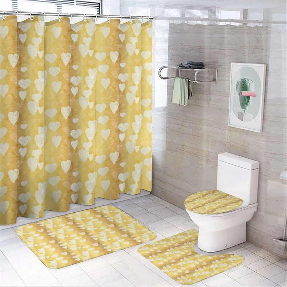 Shape Hatched Hearts — 4-Piece Bathroom Set preview
