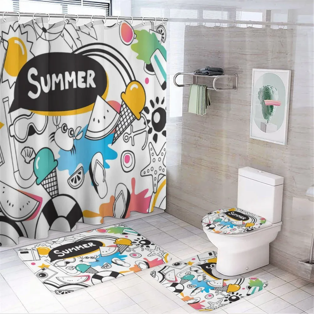 Summer Items Pictogram — 4-Piece Bathroom Set preview