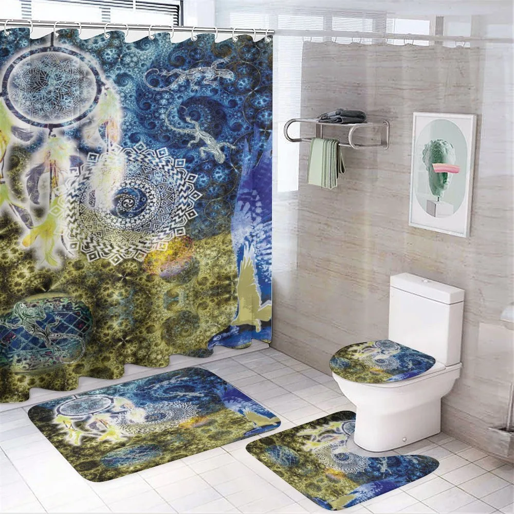 Tribal Lizards Dreamcatcher — 4-Piece Bathroom Set preview