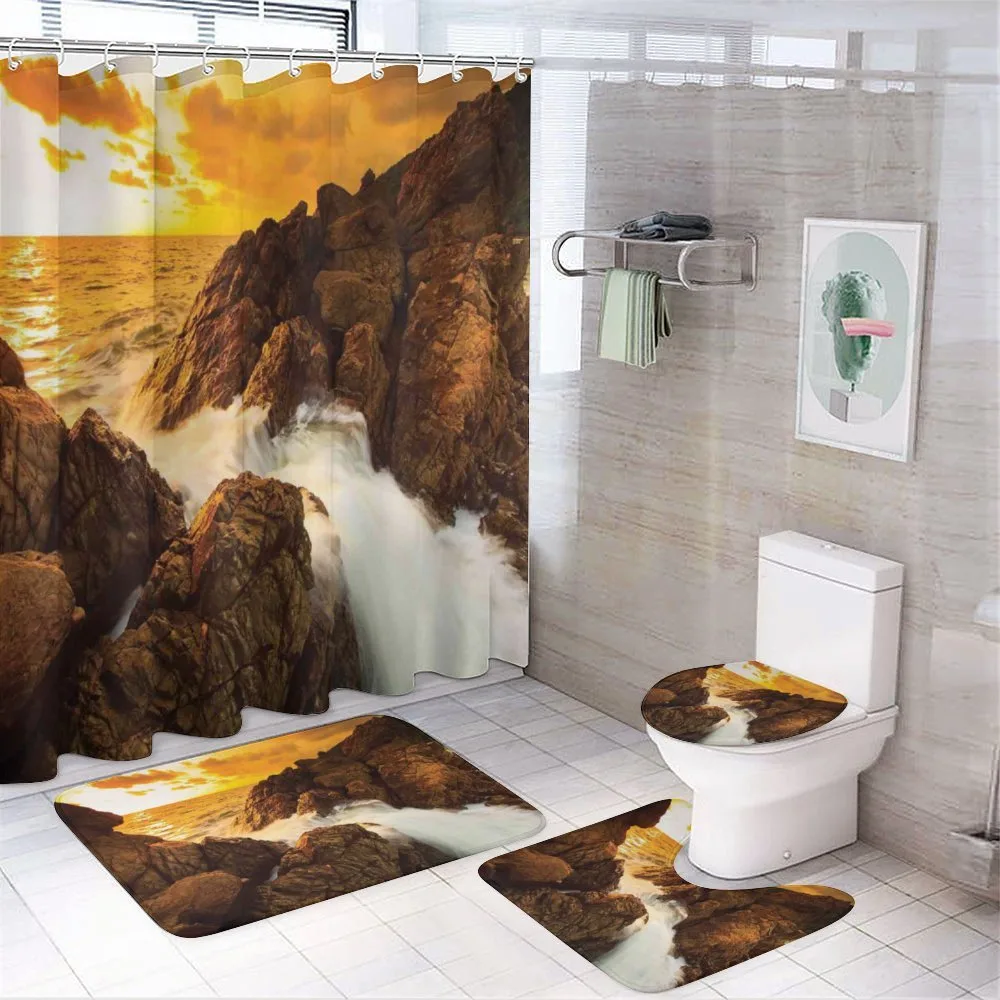 Wild Sunset and Waves — 4-Piece Bathroom Set preview