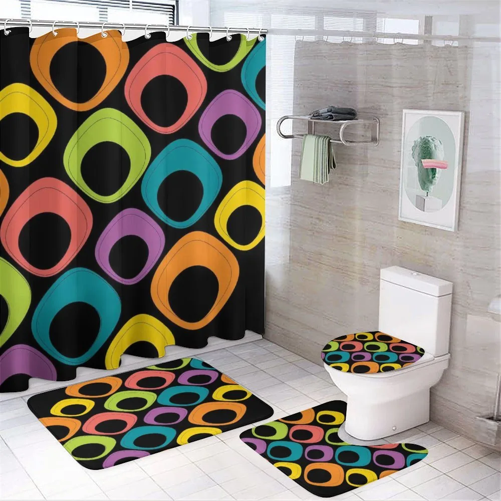 Colorful Oval Motifs — 4-Piece Bathroom Set preview