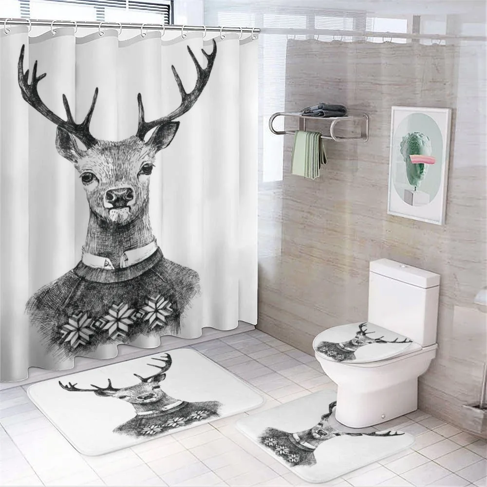 Deer Nordic Sweater Xmas — 4-Piece Bathroom Set preview
