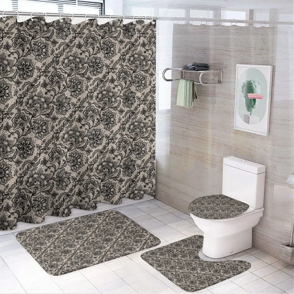 Flowers Butterflies Lace — 4-Piece Bathroom Set preview