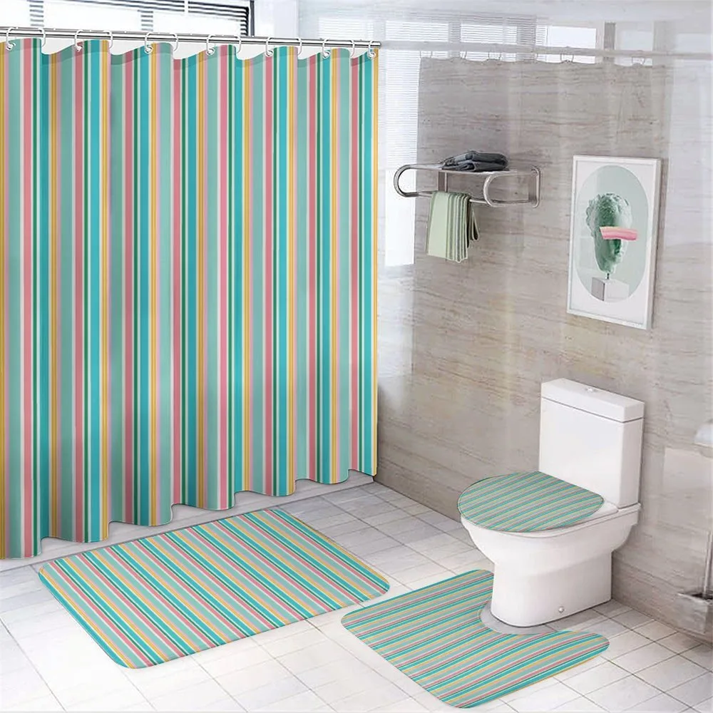 Funky Thin Lines — 4-Piece Bathroom Set preview