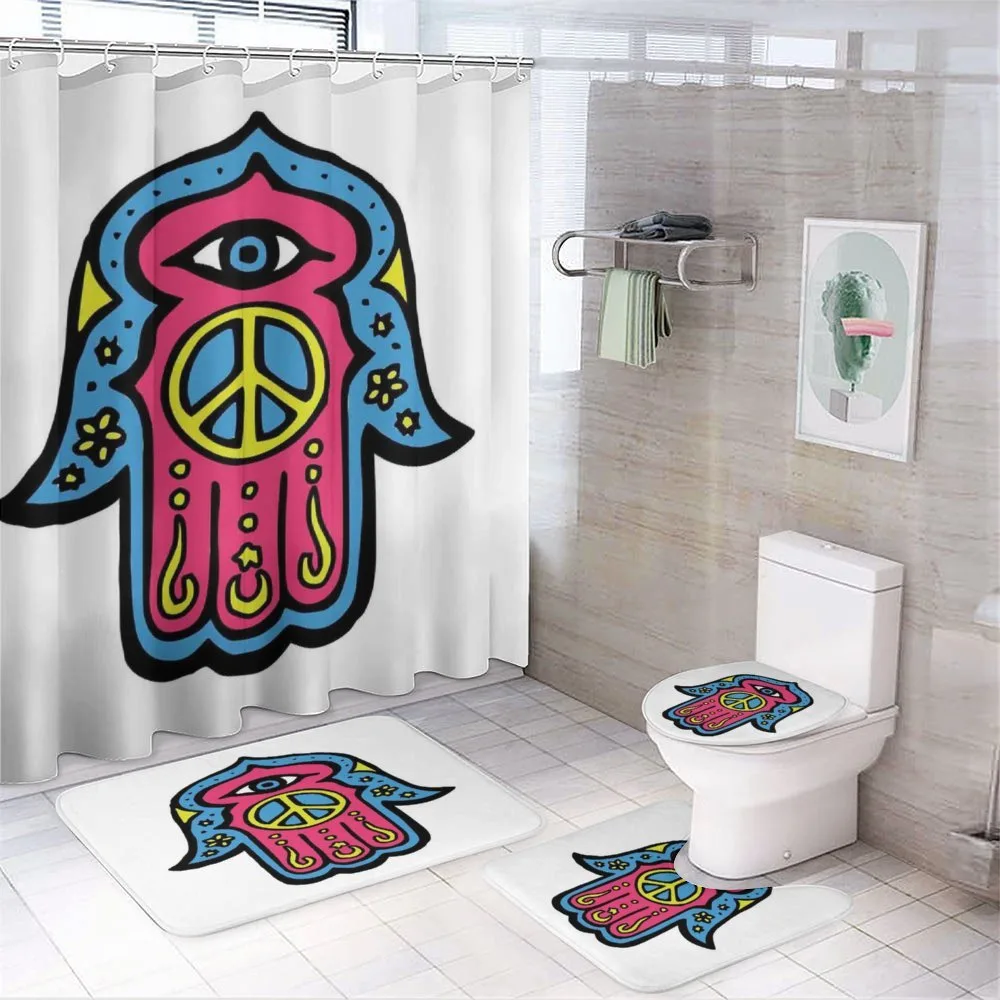 Hippie Boho Hand Fatima — 4-Piece Bathroom Set preview