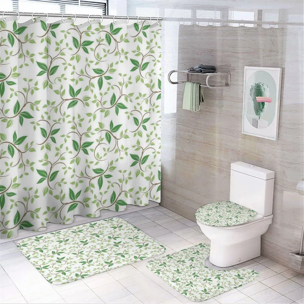 Ivy Green Leaves — 4-Piece Bathroom Set preview
