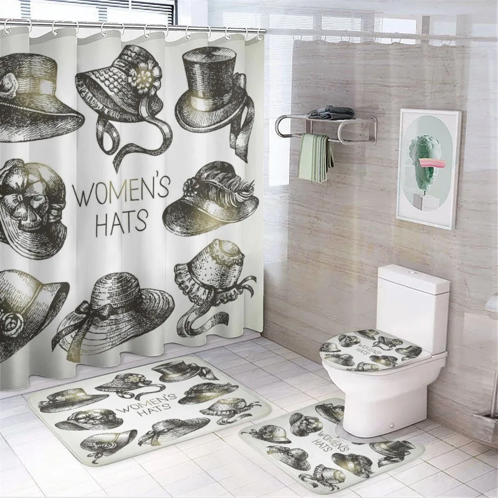 Vintage Woman Hats — 4-Piece Bathroom Set preview