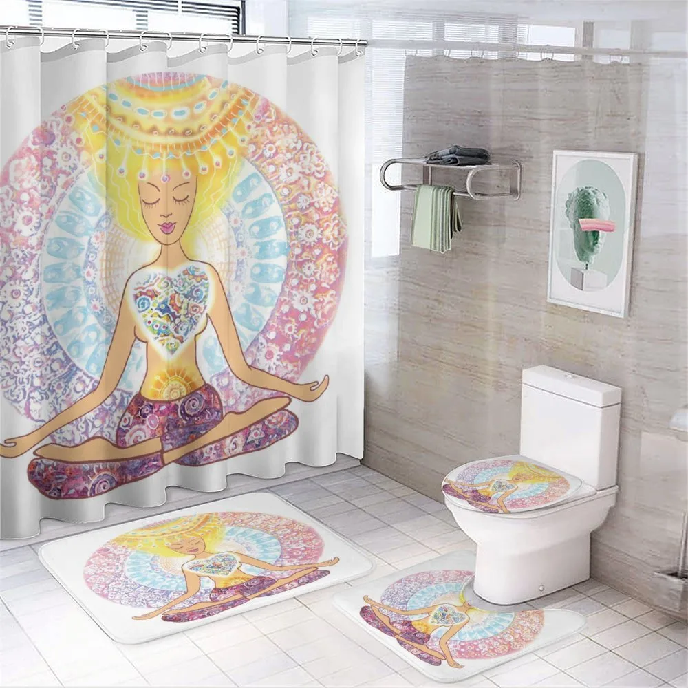 Woman in Lotus Position — 4-Piece Bathroom Set preview