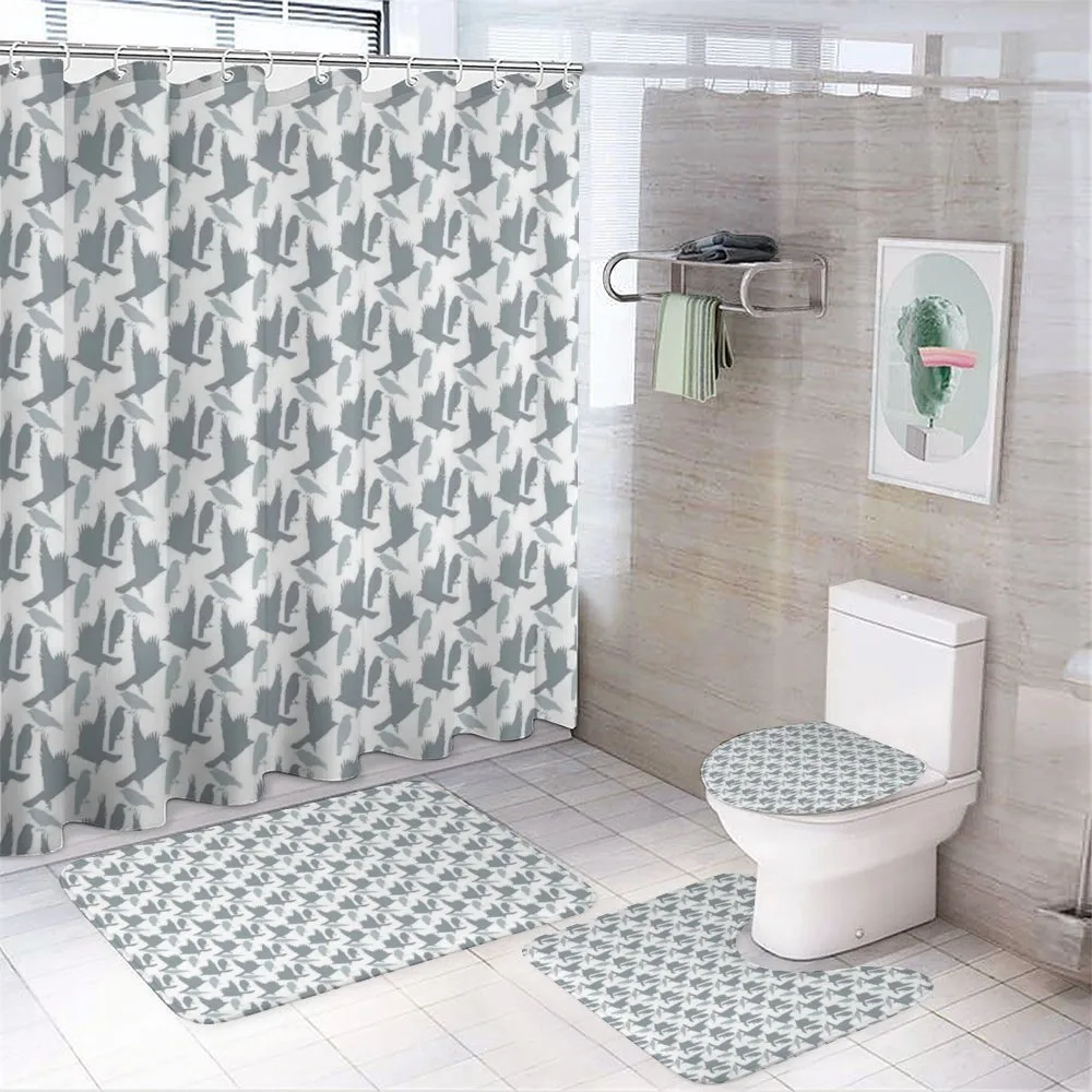 Abstract Bird Silhouettes — 4-Piece Bathroom Set preview