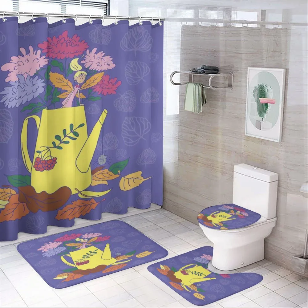 Flower Bucket Water Can — 4-Piece Bathroom Set preview