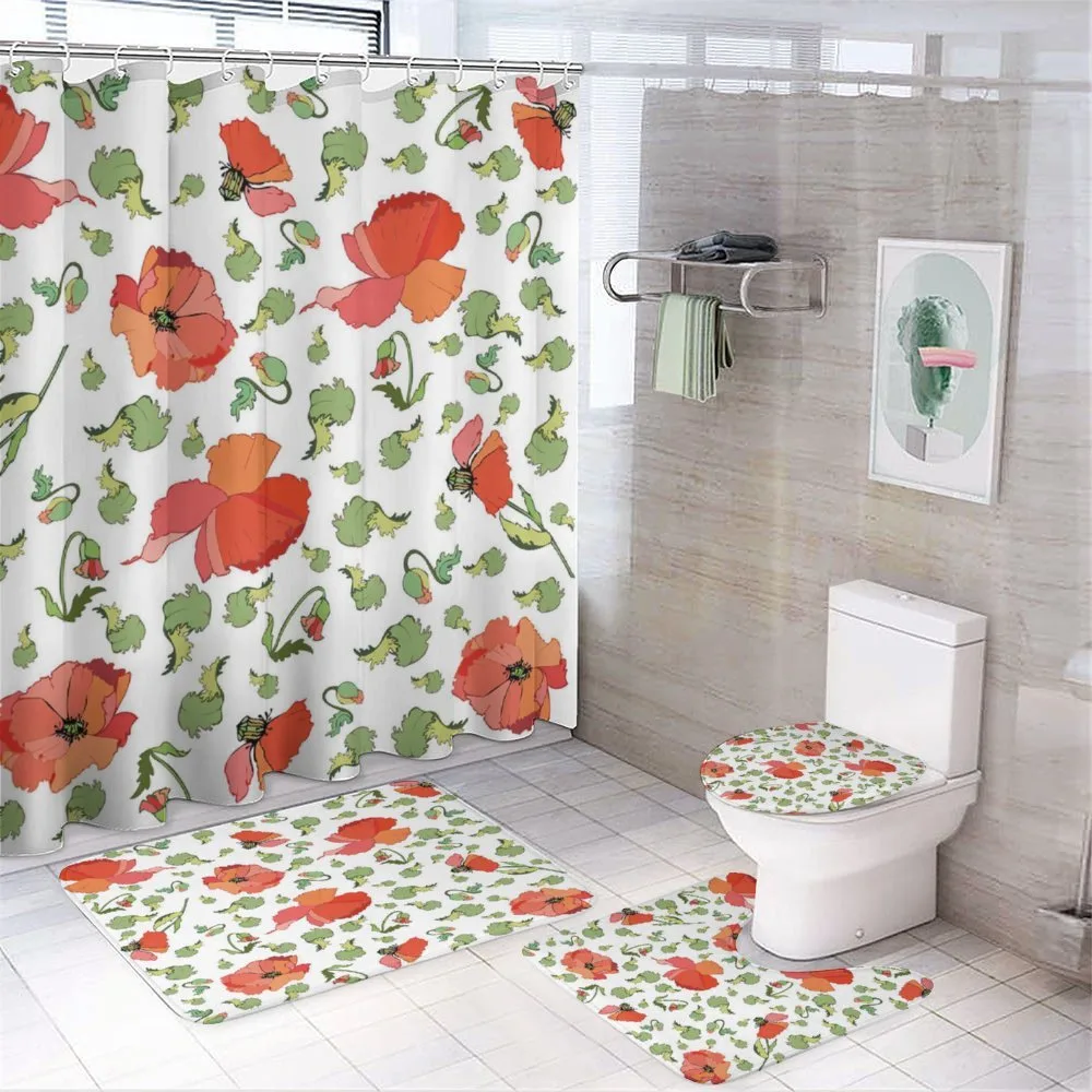 Scattered Buds and Stems — 4-Piece Bathroom Set preview