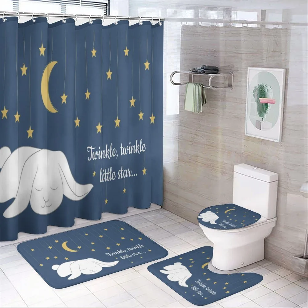 Sleeping Rabbit and Stars — 4-Piece Bathroom Set preview